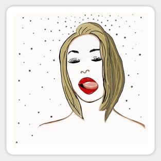 sexy female portrait of woman Sticker